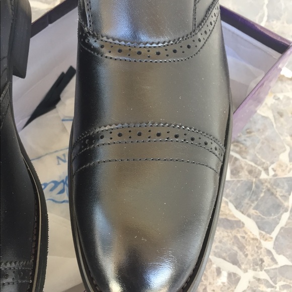 NWT Mens formal slip on leather lining black dress shoes #96221 - Picture 3 of 11